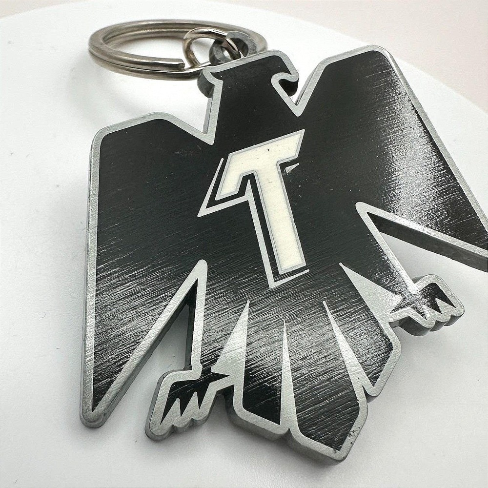 Vintage 90s Tecate‎ Eagle Logo Silver tone Beer Bottle Opener Keyring Black